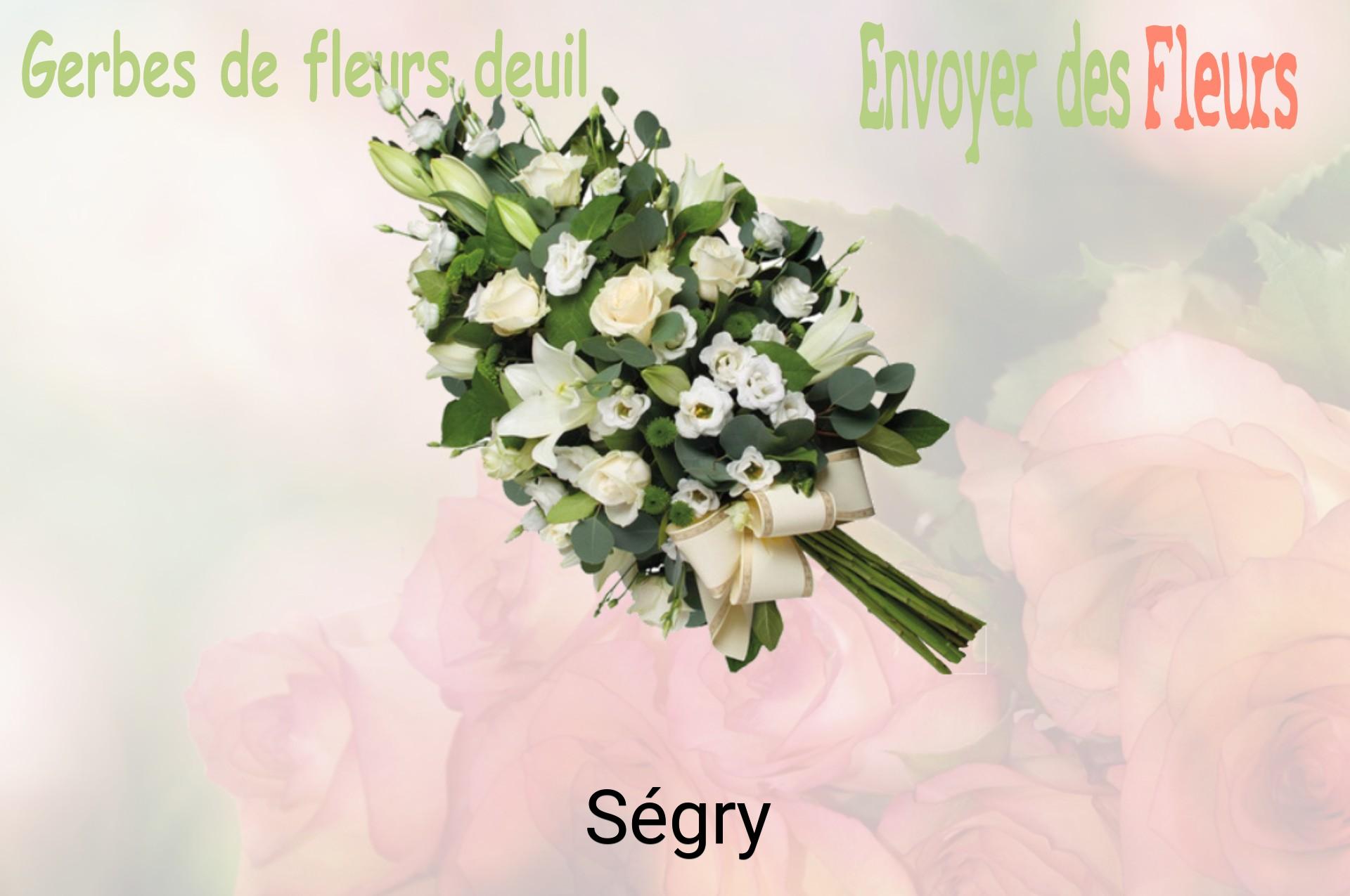 Gerbe de fleurs de deuil livrée à Ségry